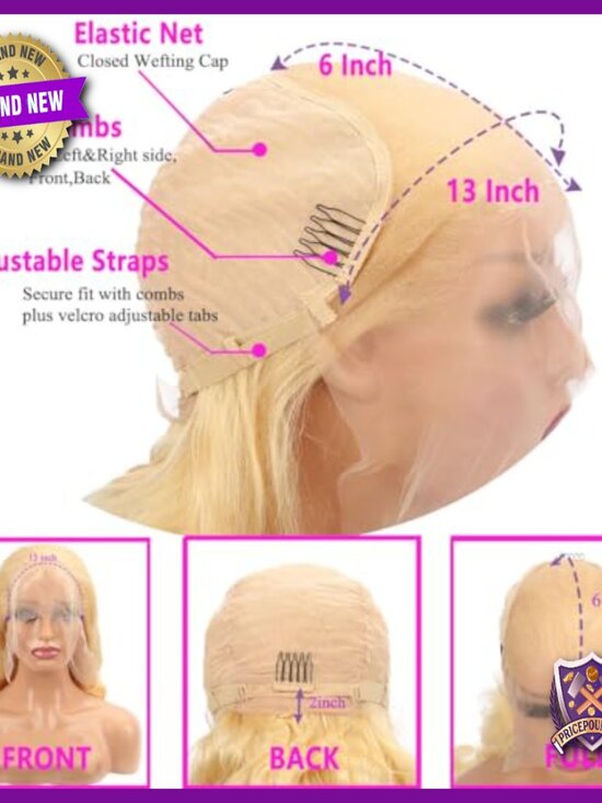 13x6 Lace Front Human Hair Wig 200% Density Body Wave 30 Inch